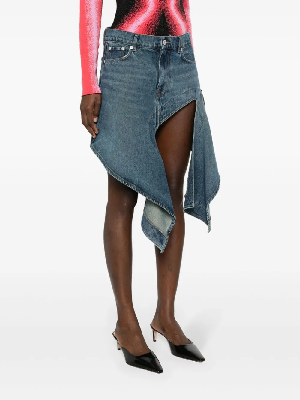 Y/Project    Y/Project Evergreen Cut Out Denim Mini Skirt