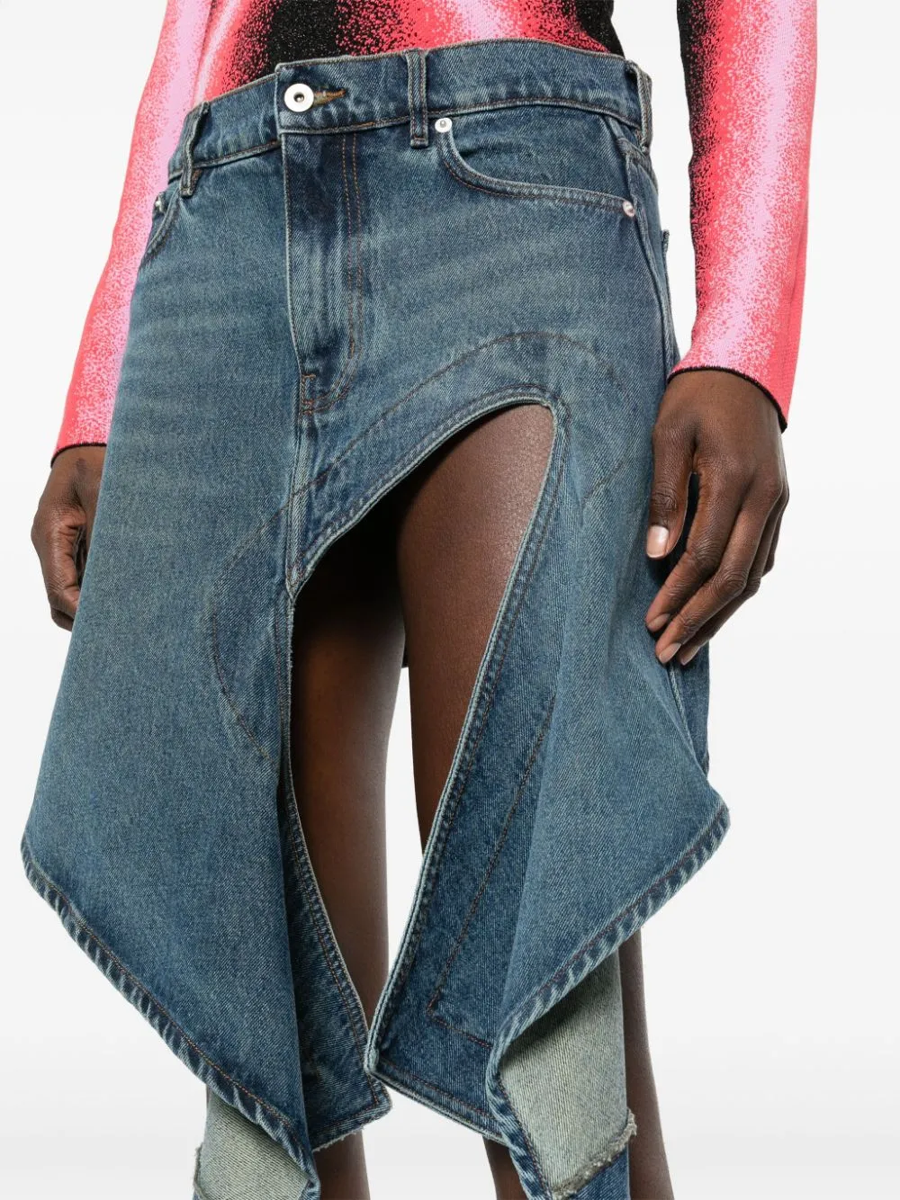 Y/Project    Y/Project Evergreen Cut Out Denim Mini Skirt